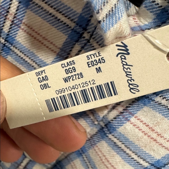 Madewell Flannel Oversized Boyshirt Benton Plaid Shirt E0345 - Picture 8 of 9